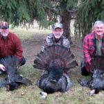 Jean Provost, Linc Anderson and Bob Valcov after successful wild turkey hunt.